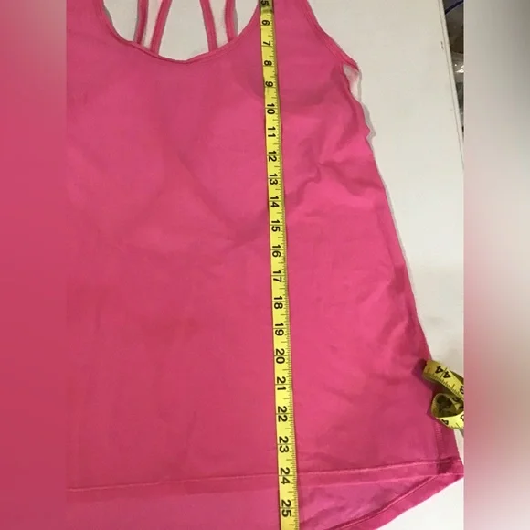 Lululemon Tranquil Tank in Pink Paradise Mesh Open Back Top no tag size 8 Rare - Picture 5 of 7